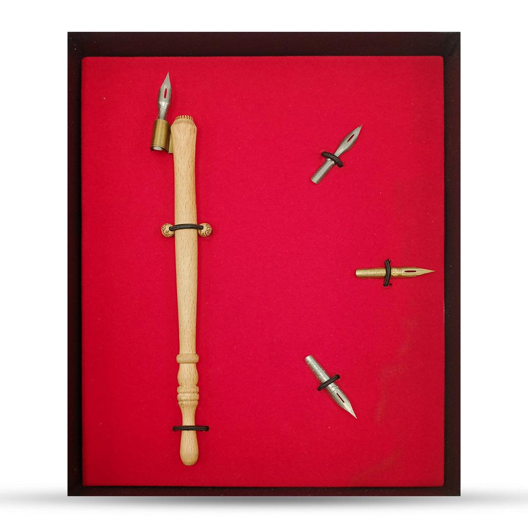 Calligraphy Pen Kit Oblique Holder 4 Nibs