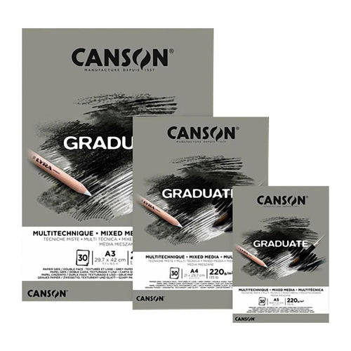 Canson Graduate Mixed Media Grey 220gsm