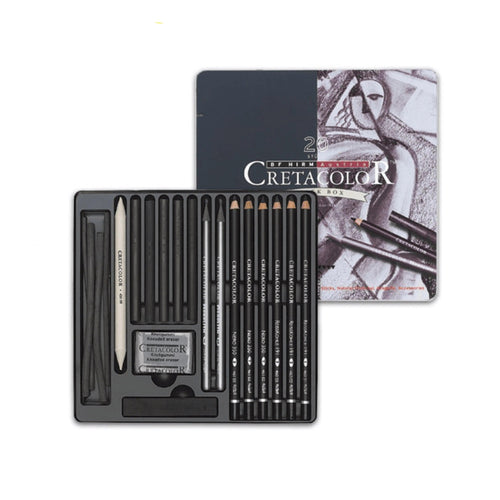 Cretacolor Black Box (20 Parts Charcoal & Drawing Set)