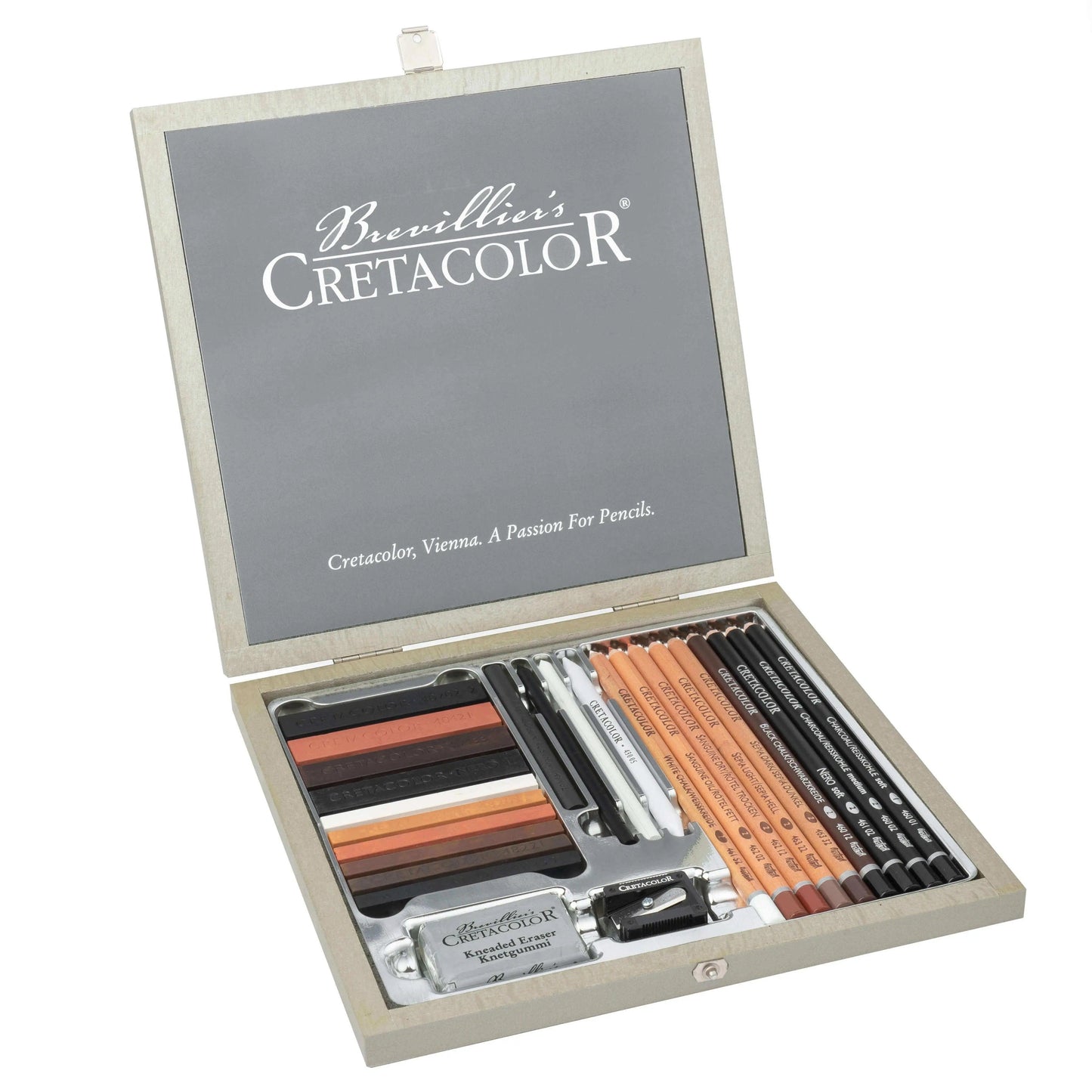Cretacolor Passion Wooden Box Sketching and Drawing Set Of 25 Piece