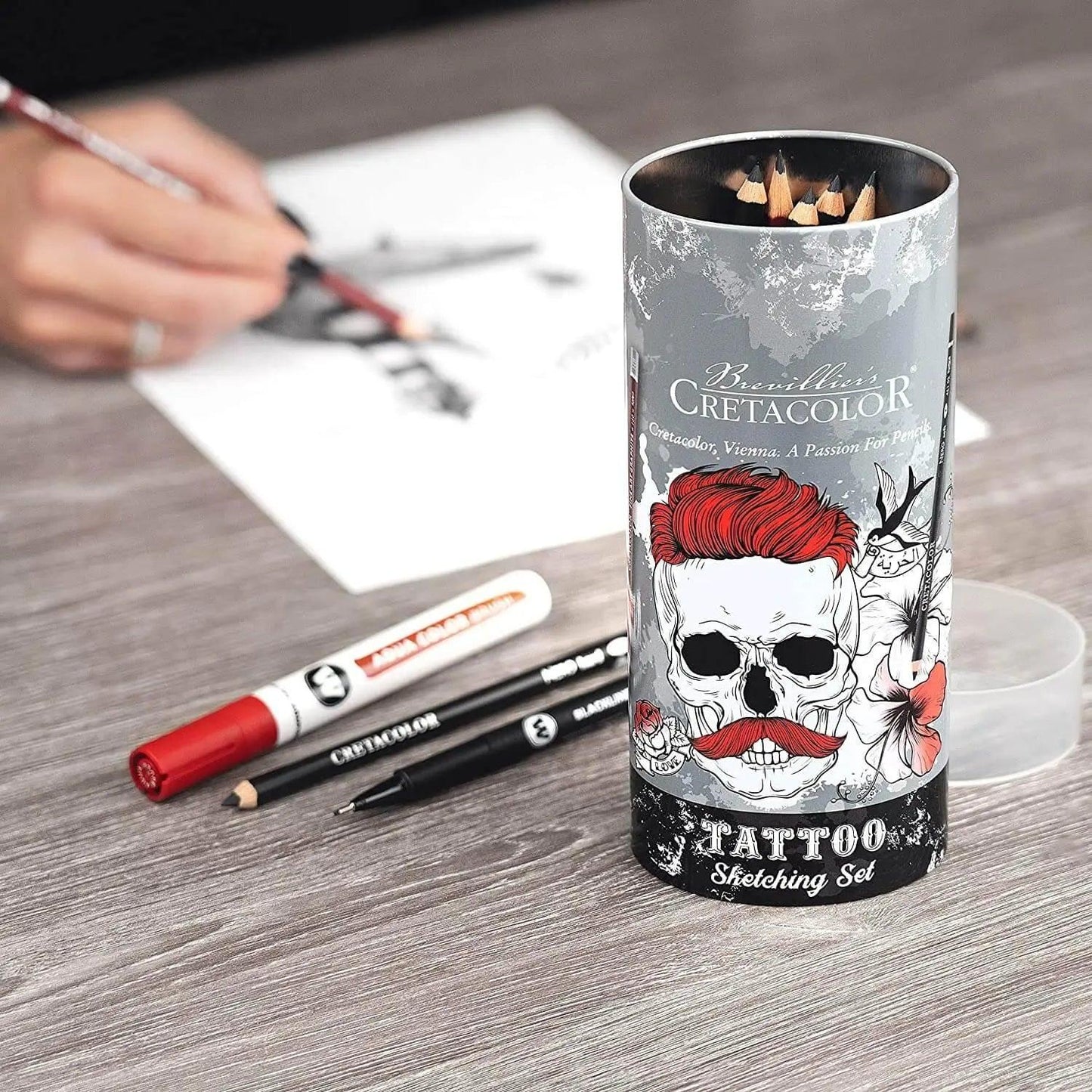 Cretacolor Tattoo Sketching Oval Tin Set Of 14 Pcs