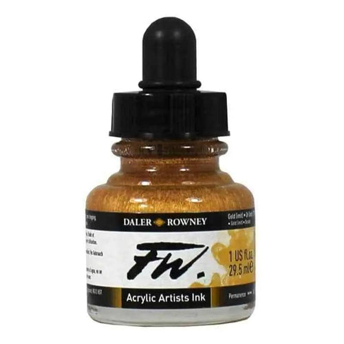 Daler Rowney FW Acrylic Artist Ink – Gold 30ML