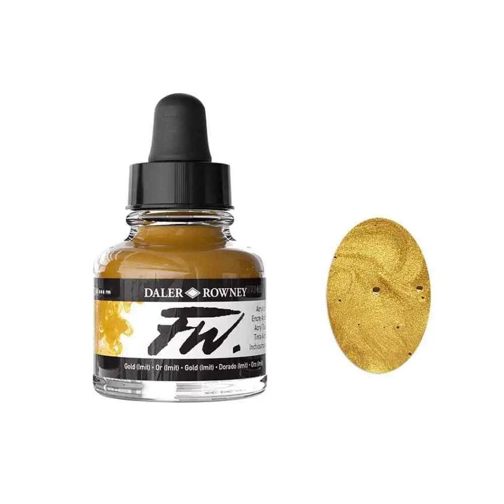 Daler Rowney FW Acrylic Artist Ink – Gold 30ML