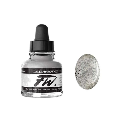 Daler Rowney FW Acrylic Artist Ink – Silver 30ML