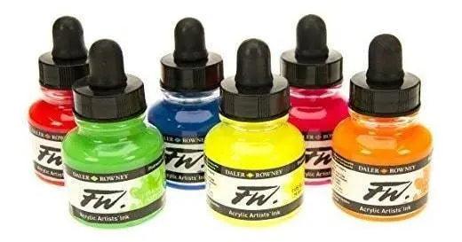 Daler Rowney FW Neon Acrylic Inks Set Of 6 Pcs