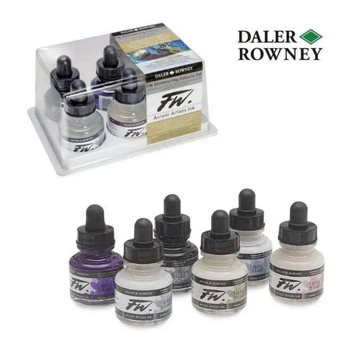 Daler Rowney FW Shimmering Acrylic Inks Set Of 6 Pcs