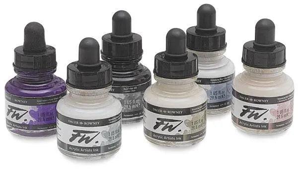 Daler Rowney FW Shimmering Acrylic Inks Set Of 6 Pcs