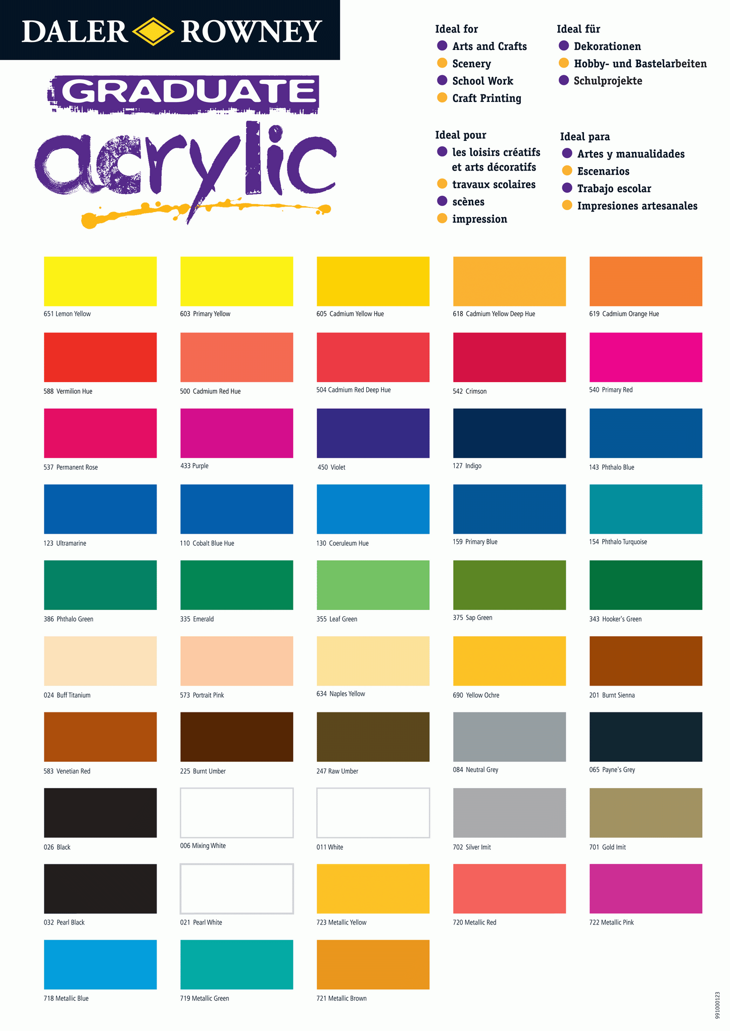 Daler Rowney Graduate Acrylic Paint Color Tube 120ML