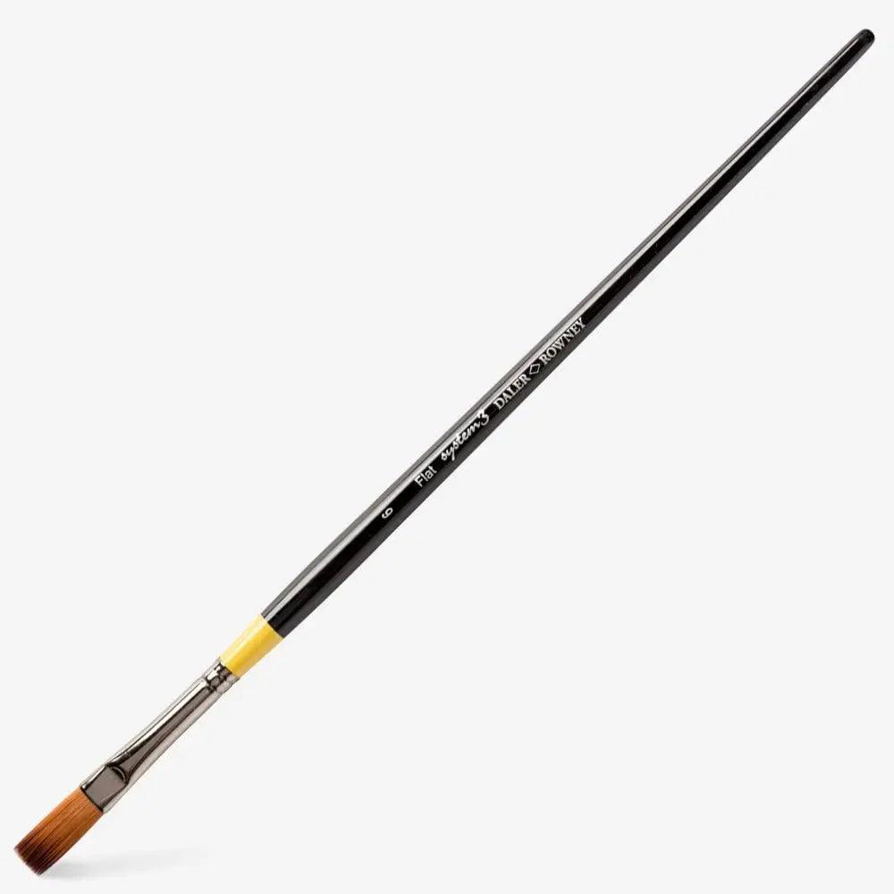 Daler Rowney System 3 Acrylic Brushes Flat Long Handle