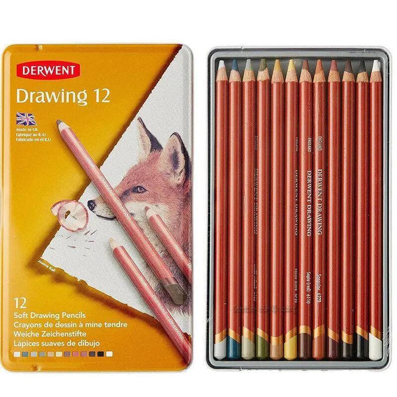 Derwent Drawing Pencil 12-24-Color Tin Set