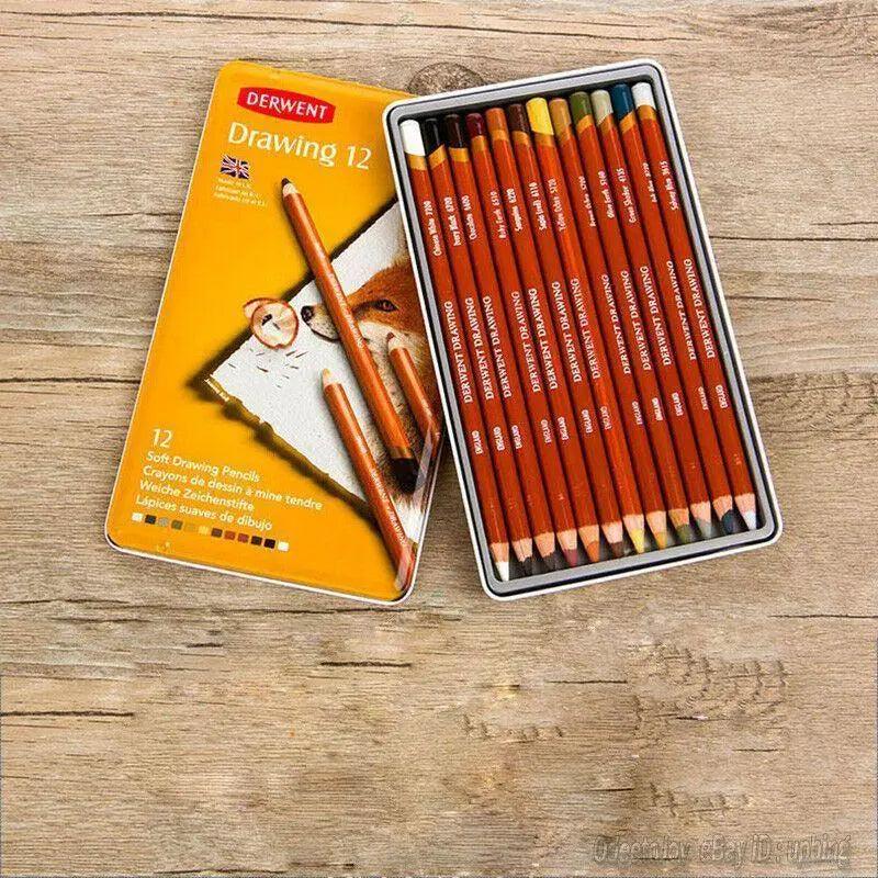 Derwent Drawing Pencil 12-24-Color Tin Set