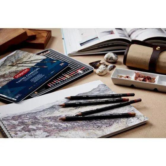 Derwent Tinted Charcoal Pencils Blister Pack Of 6