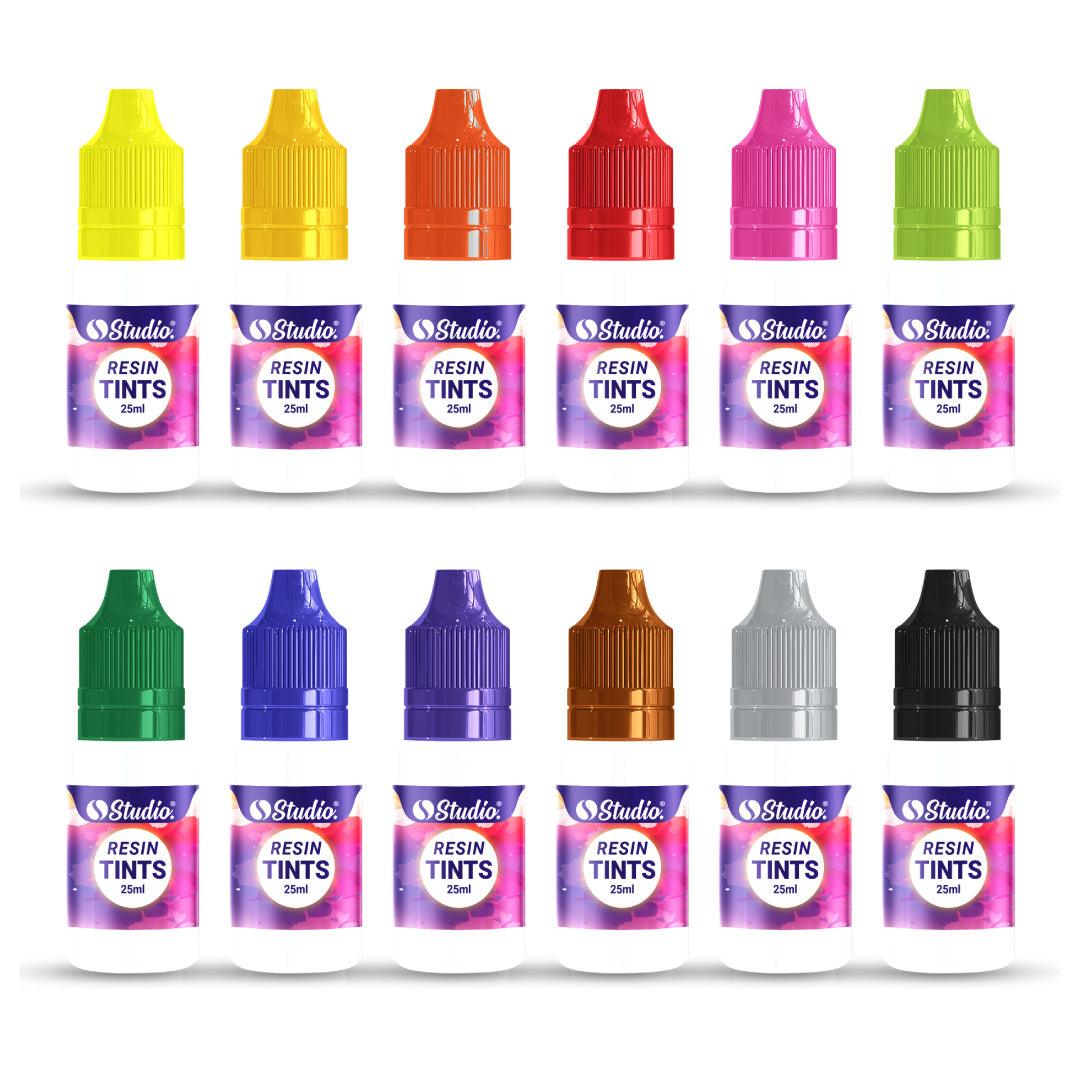 Epoxy Art Resin Tints Pigments Colors - Water Based Pigments Pack Of (12Pcs)