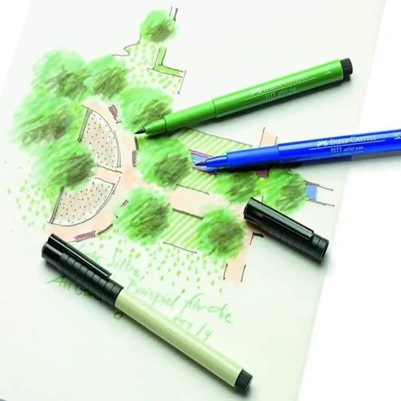 Faber Castell Pitt Artist 6 Brush Pen Wallet Set Landscape