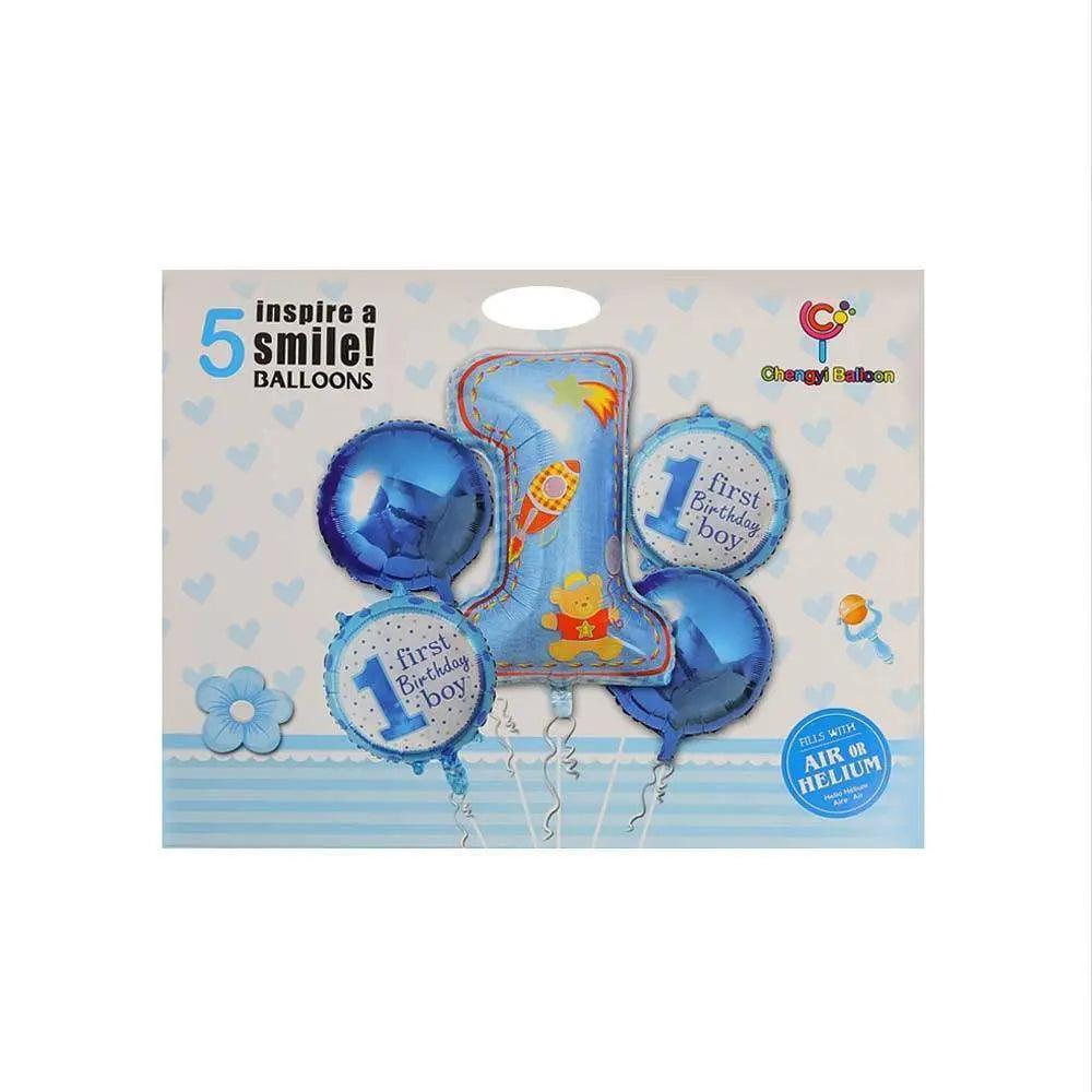 First Birthday Boy 5 Inspire Foil Balloons For Parties
