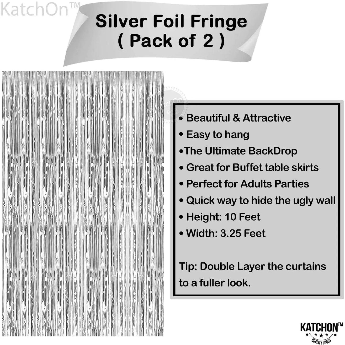 Foil Fringe Curtain - 3.2 x 6 Feet