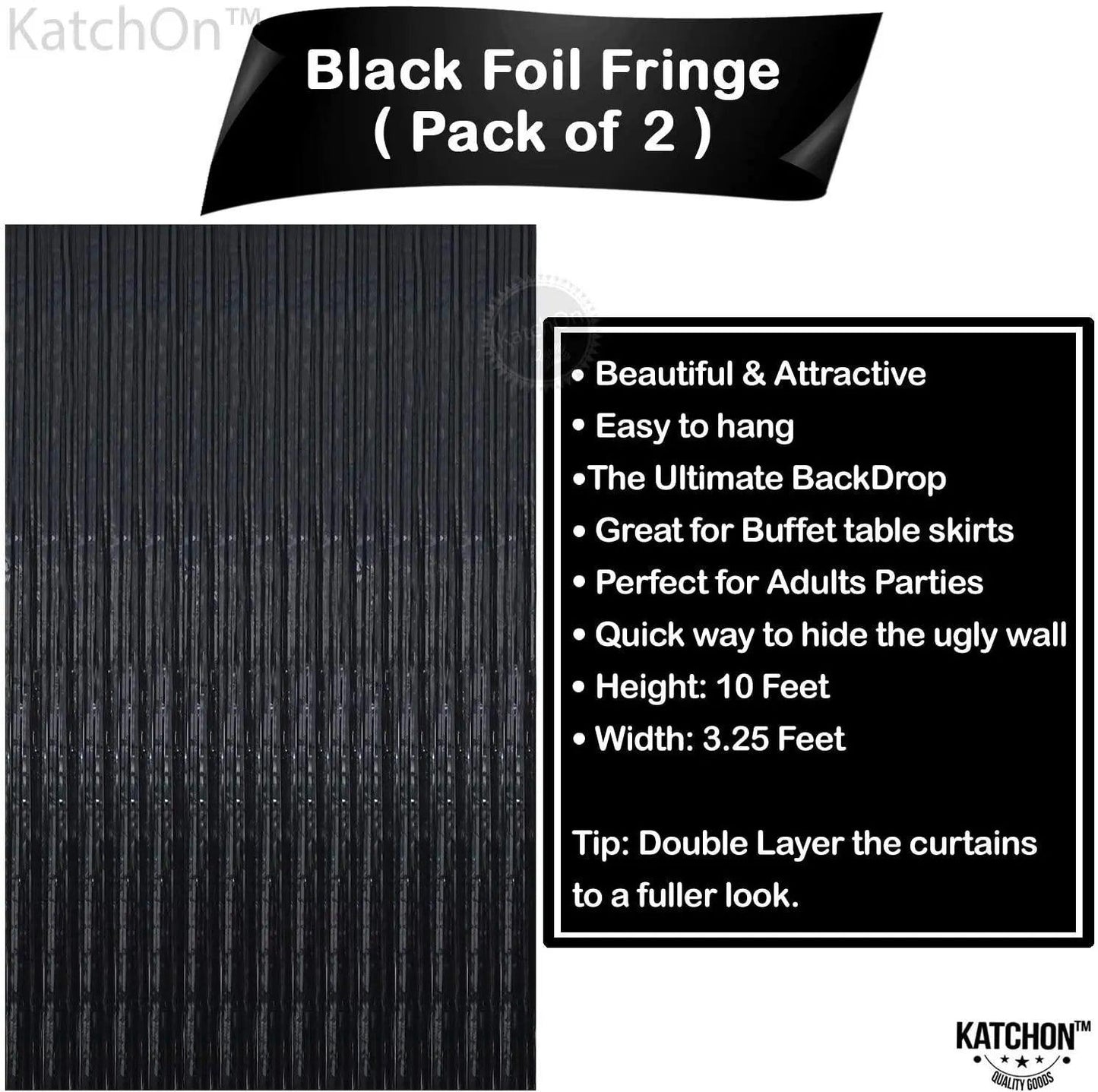 Foil Fringe Curtain - 3.2 x 6 Feet