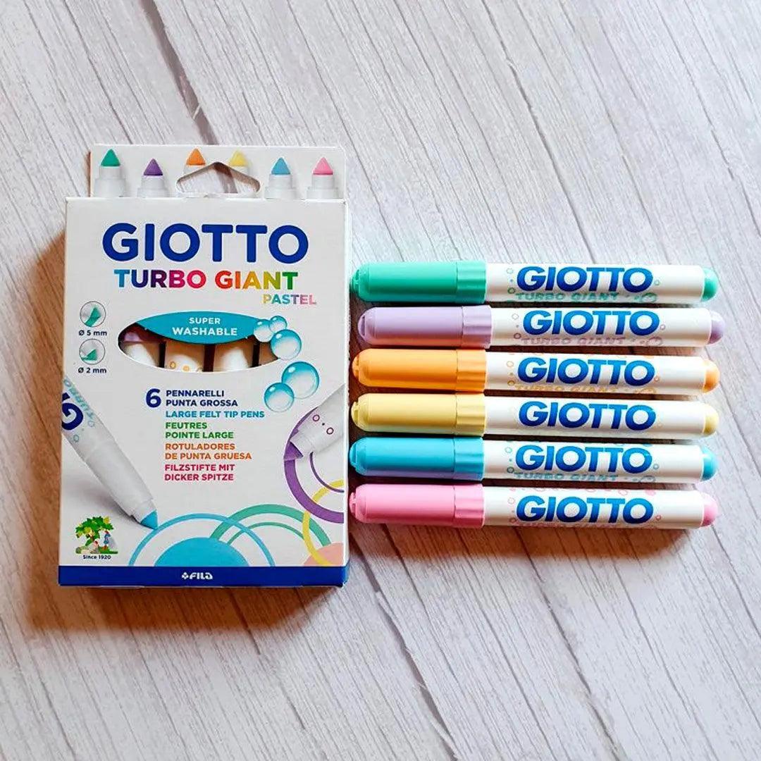 Giotto Turbo Giant Pastel Color Markers Set of 6 Pcs