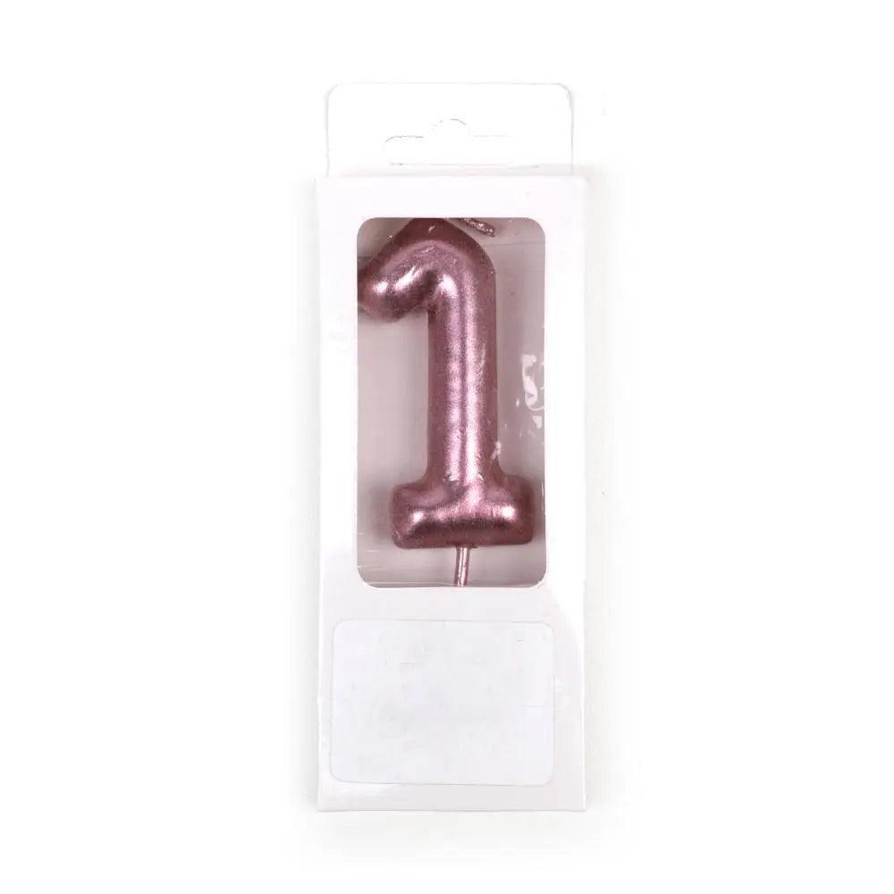 Happy Birthday No 1 Numeric Candle - Pink (NC-017)