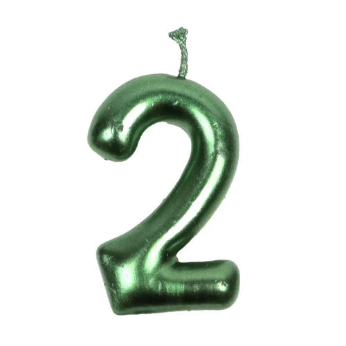 Happy Birthday No 2 Numeric Candle - Green (NC-024)