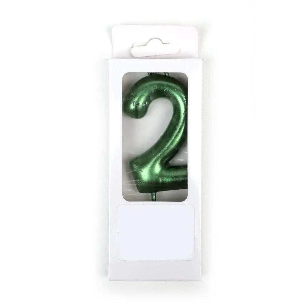 Happy Birthday No 2 Numeric Candle - Green (NC-024)