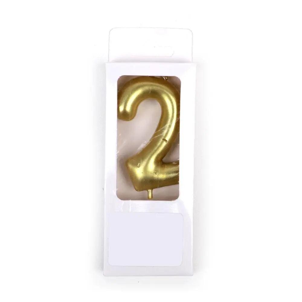 Happy Birthday No 2 Numeric Candle - Yellow (NC-026)