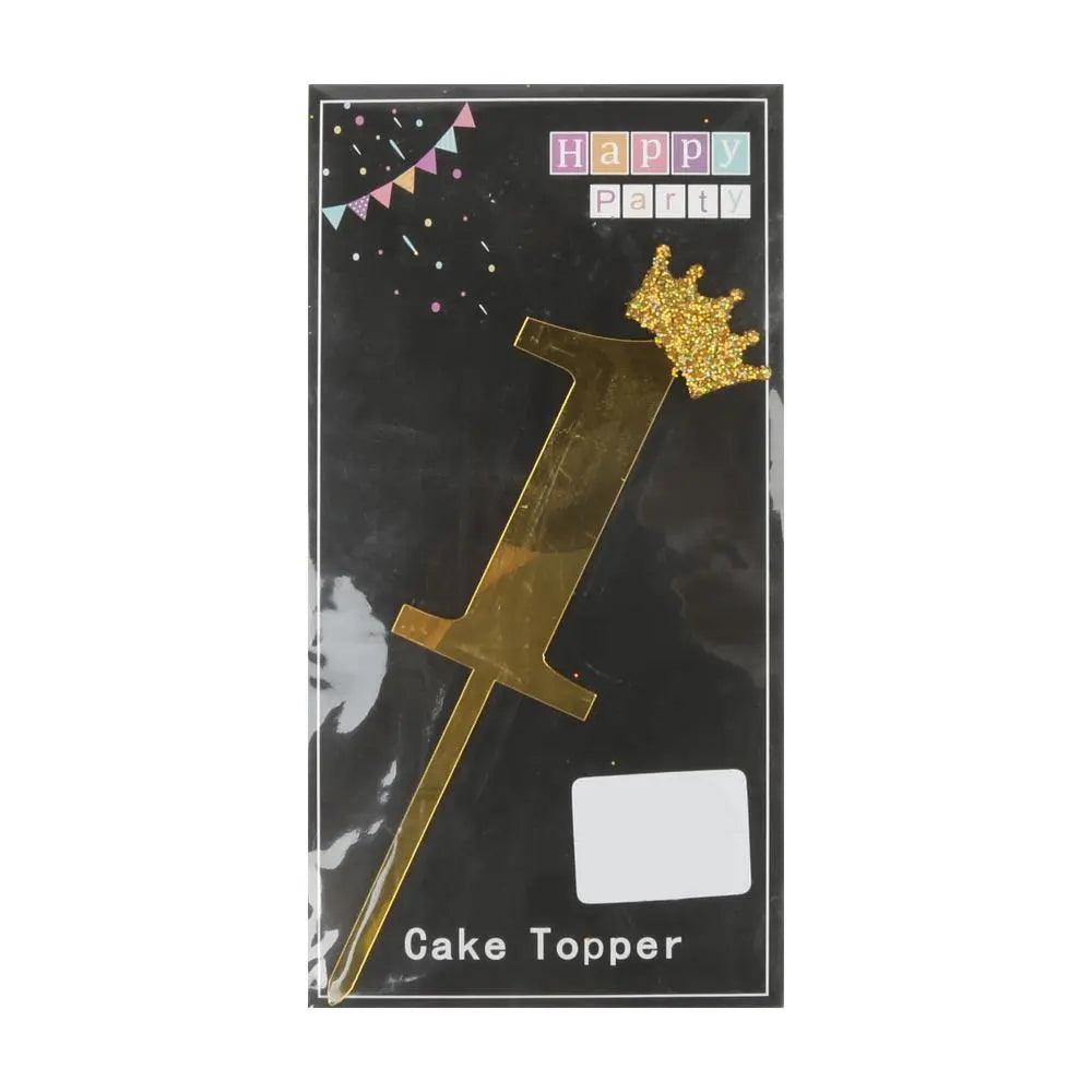 Happy Party No 1 Cake Topper - Gold (NC-030)