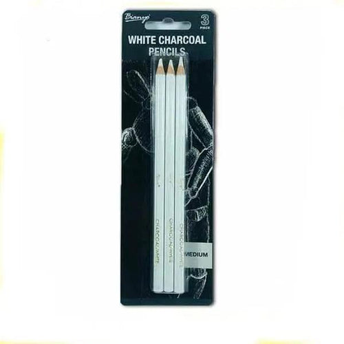 Keep Smiling White Charcoal Pencil Pack Of 3