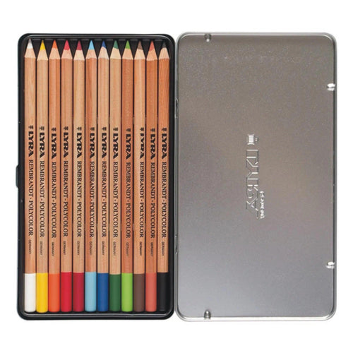 Lyra Poly color pastel pencil tin box of 12 pcs
