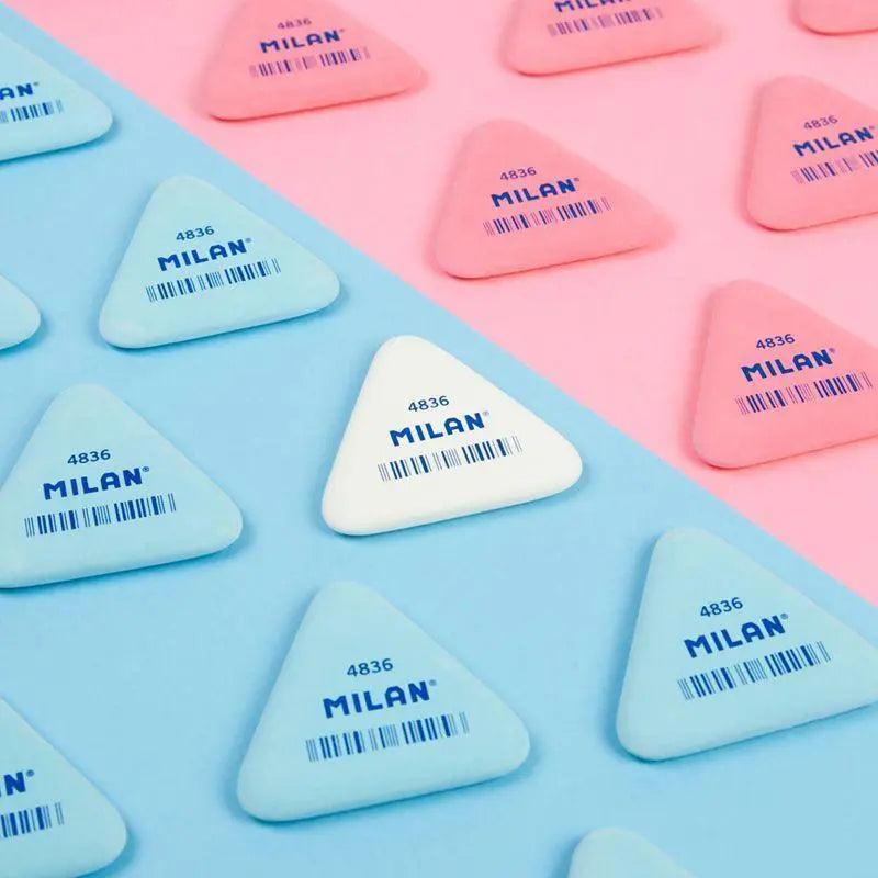 Milan White Triangular Erasers 4836