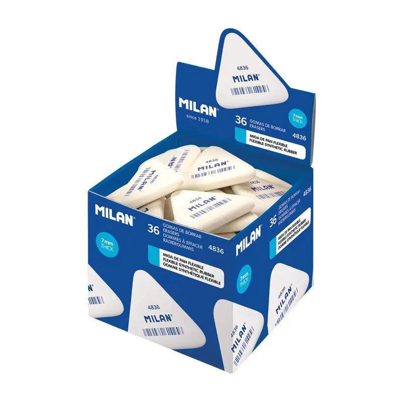 Milan White Triangular Erasers 4836
