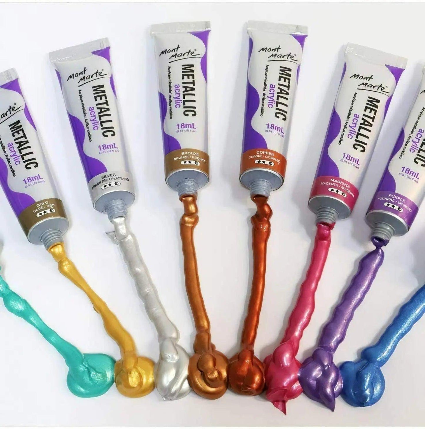 MONT MARTE Metallic Acrylic Paint Set (8 x 18ml)