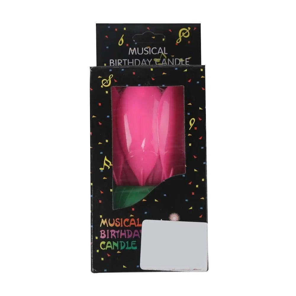 MUsical Birthday Candles Flower - Pink (140582)
