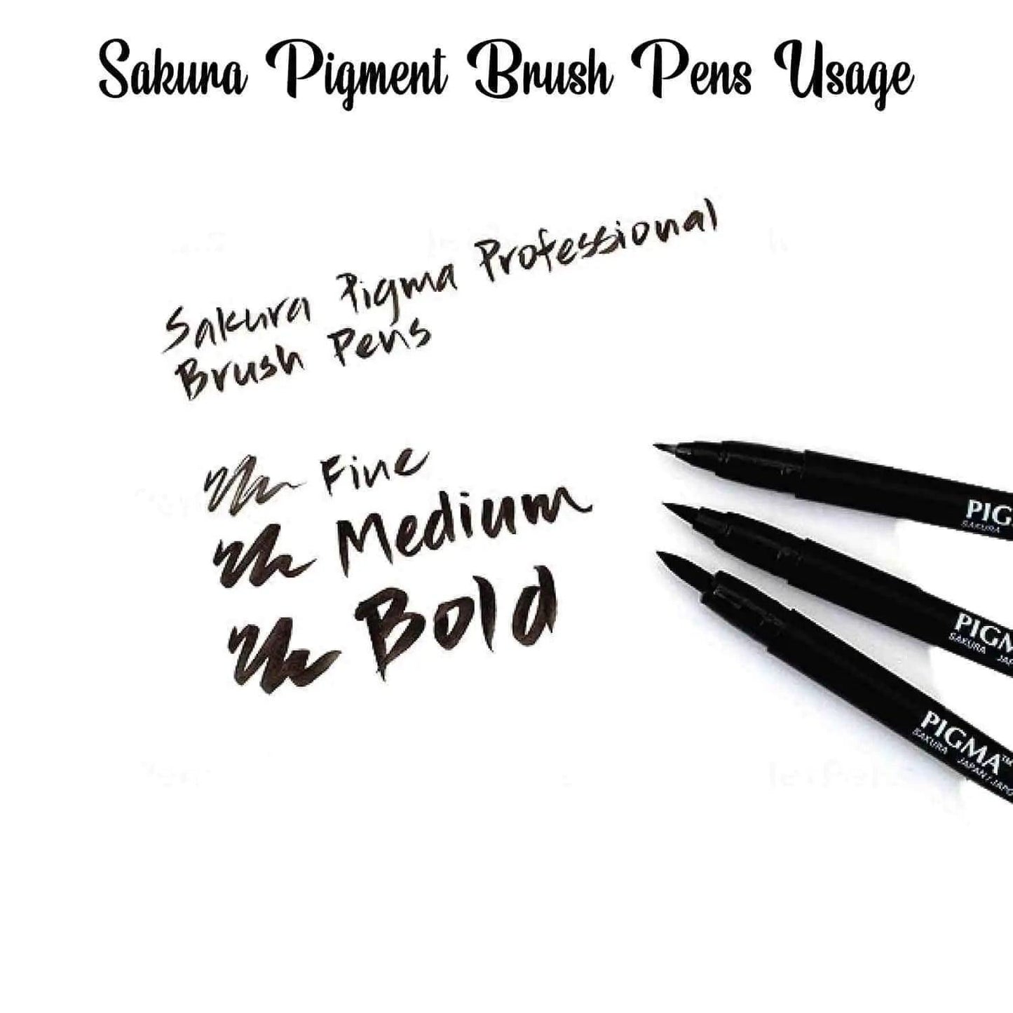 Sakura Pigma Professional Brush, FB, MB, BB