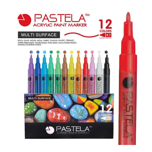 ST PASTELA Acrylic Marker set of 12’s ( 0.7mm )