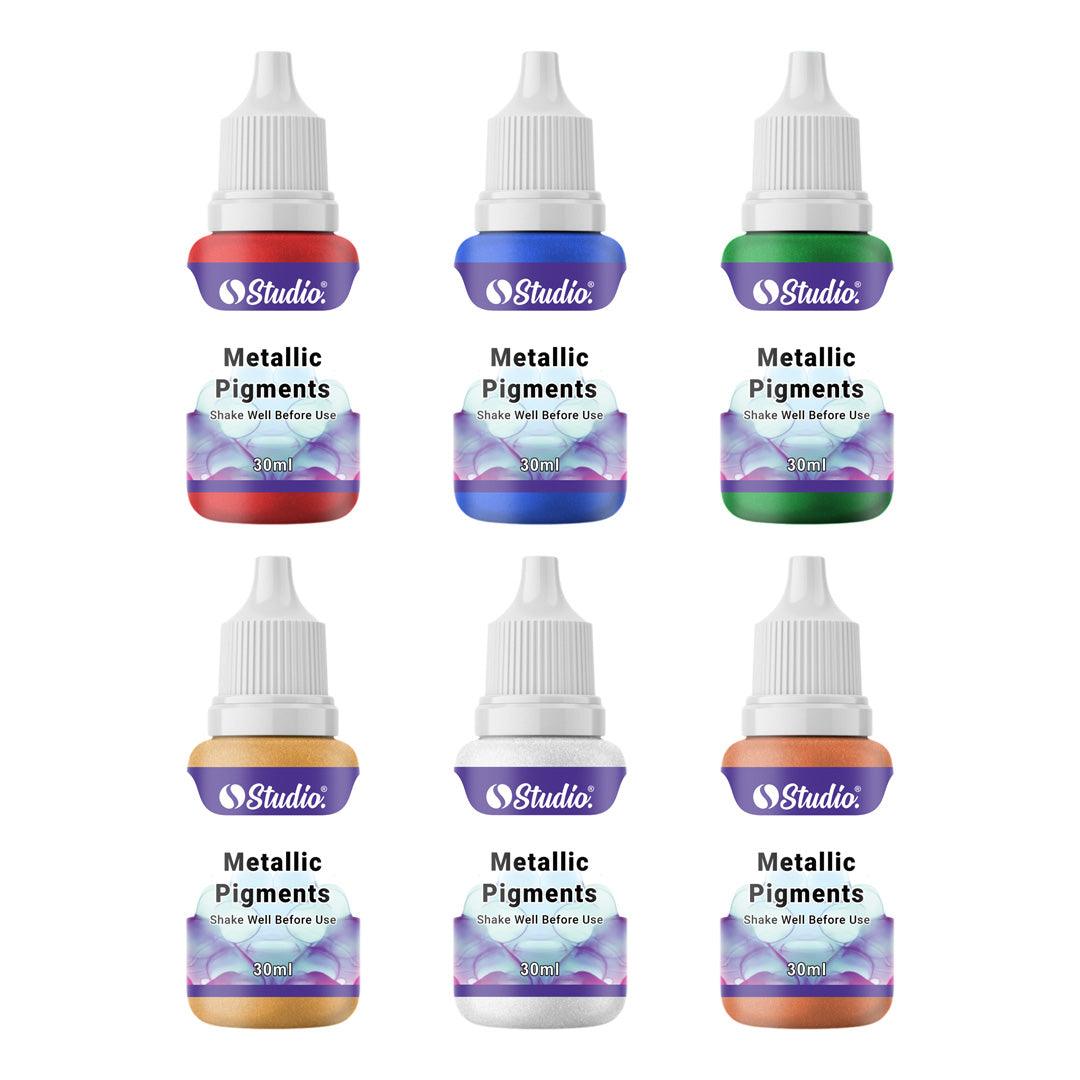 Studio Metallic Alcohol Pigments for resin (6Pc)