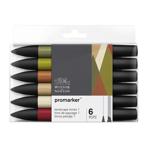 Winsor Newton ProMarker, Mid Tones Landscap Set of 6