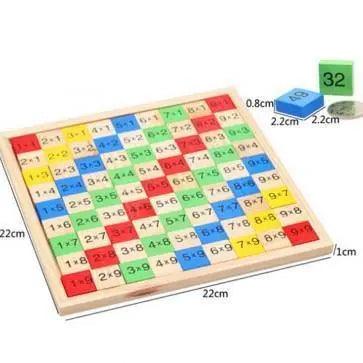 Wooden Math Multiplication Table Board for Kids