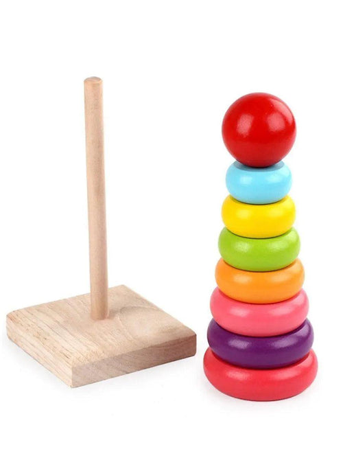 Wooden Toy 8 Step Rainbow Tower #147