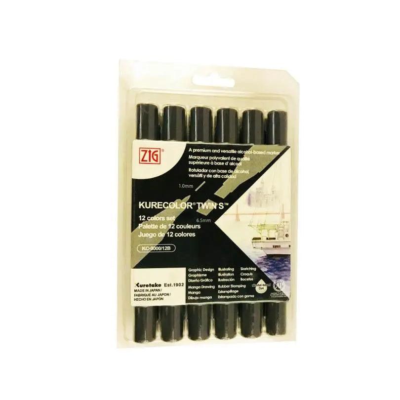 ZIG KureColor Twin' S Black Color Marker Est.1902 - Black