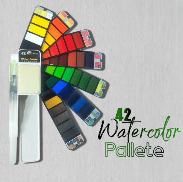 Rotatable 42 Watercolor Palette Colors
