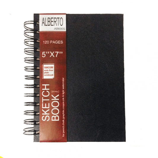 Alberto A6 Size 5"x7" Spiral Sketchbook 160gsm For Artist
