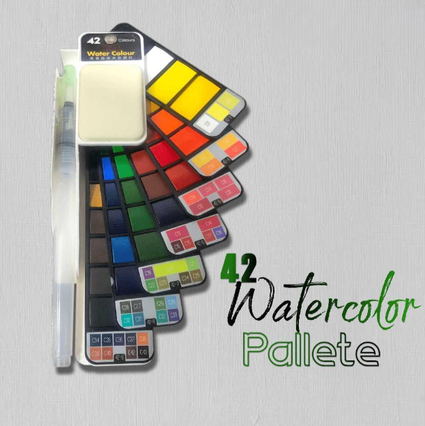 Rotatable 42 Watercolor Palette Colors