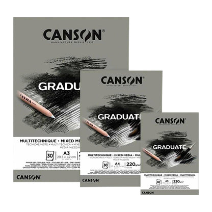 Canson Graduate Mixed Media Grey 220gsm