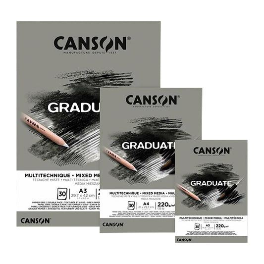 Canson Graduate Mixed Media Grey 220gsm