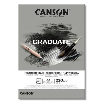 Canson Graduate Mixed Media Grey 220gsm