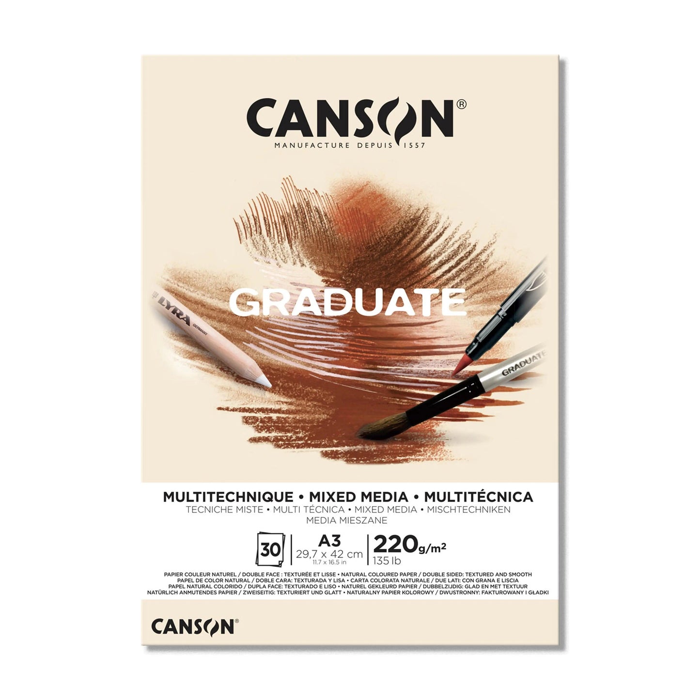 Canson Graduate Mixed Media Natural 220gsm