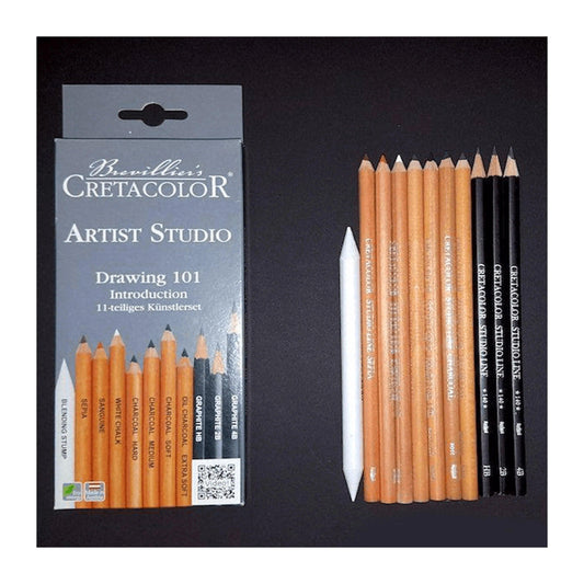 Cretacolor Artist Studio Drawing Charcoal And Graphite Pencil Set Of 11 Pcs
