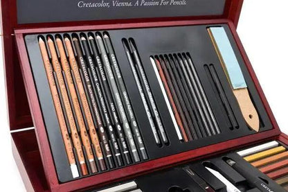 Cretacolor "Selection" Wooden Case | Professional Drawing Set 53 Pcs