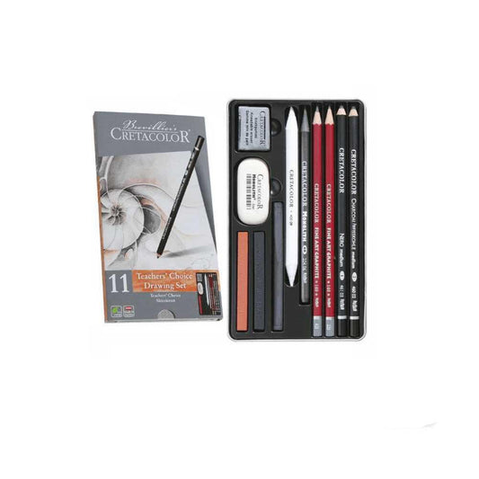 Cretacolor Teachers Choice Graphite - Charcoal - Drawing Pencil Set Of 11 Pcs